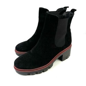 Antonio De Faria Chelsea Ankle Boots 9 Suede Platform Lug Sole Bootie Womens
